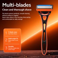 Yilong Original 5-Blade Razor 1 Handle + 4 Razor Heads Men's High-Value for Money Shaving Razor