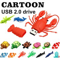 4GB Underwater Animals Turtle USB Flash Drive 8GB16GB 32GB 64GB Shark Memory Stick Pen Drive Pendrive Cute Usb Stick 2.0 Memory