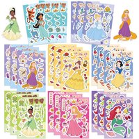 AliExpress Disney 8Sheets Cartoon Cute Princess Make A Face Graffiti Stickers for Bicycle Hand Account Pencil Case Decals