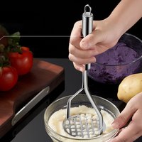 Potato Press Stainless Steel Kitchen Potato Masher Tool Kitchen Gadgets for Pureeing Meat Bean Vegetable Fruit Cooking Home