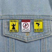 Magic Wizard Enamel Pins Warning Signs Metal Brooches Lapel Badge Backpack Clothes Decorative Pin Jewelry Accessories for Gift