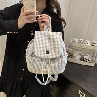 Trendy College Canvas Backpack Women's 2025 New Style Casual Hiking Bag Single Shoulder Bucket Bag Soft Handle Commute Style