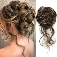 Synthetic Fiber Messy Bun Hairpiece Scrunchie Fake Chignon Hair Bun Extensions Hair Accessories for Women Daily Use