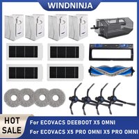 For ECOVACS DEEBOOT X5 OMNI/X5 PRO OMNI Accessories Dust Box Main Side Brush Hepa Filter Mop Cloth Dust Bag Parts
