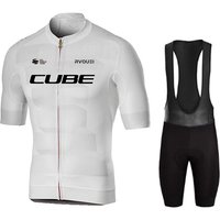 Rvouei Cube Maillot de cyclisme ensemble vêtements de vélo été à manches courtes chemise vélo Gel Pad cuissard sport Maillot Ropa Ciclismo