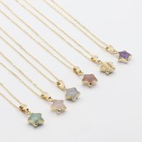 Natural Stone Pendants Faceted Pentagram Energy Healing Crystal GemStone Charms for Jewelry Making Necklace Bracelet Women Gifts