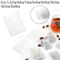 50/100pcs Disposable Drawstring Tea Bags, Non-Woven Filter Pouches for Easy Cup Infusion, No Mess Loose Leaf Brewing