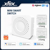 Xfox Tuya Mini Smart Switch WiFi Zigbee 1-2-3-4Gang Switch 16A, Compatible with Alexa and Google Assistant Voice Control