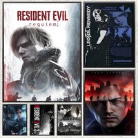 game L-Leon Kennedy Poster Self-adhesive Paper Print Home Living Room Bedroom Entrance Bar Cafe Art