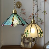 Kolorowe Szklane Miedziane Lampy Wiszące LED Kuchnia Sypialnia Salon Przy Łóżku Loft Vintage Lampa Wisząca Żarówka Edisona