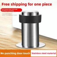 Stainless Steel Door Stopper with Rubber Gaskets Floor Mount Doorstop for Home Security Protection Safety Door Stop Hardware