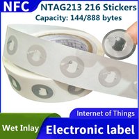 Ntag213 Ntag216 Self-adhesive NFC Sticker 13.56MHz ISO14443A electronic tag Universal NFC216 RFID Phone Adhesive Label