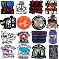 Funny Black Cat Duck Metal Badges Lapel Pins for Backpacks Quotation Enamel Pin Women Men Badges Cool Jewelry Decorations