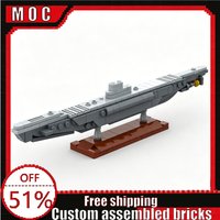 168 PCS German Type VII Submarine Model Blocks Boys Educational DIY Assembly Display Toys Creative Birthday Christmas Gifts