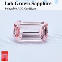 Top Lab Grown Sapphire Emerald Cut Morgan Pink VVS1 Charms Gemstone for DIY Jewelry Making Materials Selectable Certificate