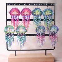 Bohemia Rice bead earrings Jellyfish Simple Hand weaving Alloy Tassels Versatile Female Personality Mode Beaded earrings