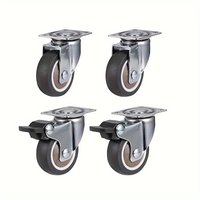 2 Inch Swivel Caster Wheels 4Pcs Rubber Furniture Casters With Brake Lock For Cabinet Crib Heavy Duty Easy Install