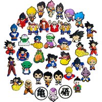 1/22pcs Dragon Ball Anime Shoe Charms, Goku Cartoon PVC Decor for Clogs Sandals, Ideal Gifts for Anime Fans