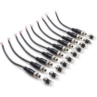 【LANO】15CM black 5.5mm x 2.5mm Male DC Power Plug Connector & Screw Lock Female Panel Socket Mount Adapter for Media Player DIY