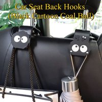 Cartoon Car Seat Back Hooks Black Charcoal Coal Ball Universal Vehicle Storage Organizer Cute Car Rear Storage Hooks for Handbag