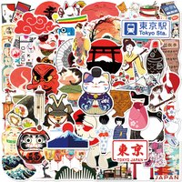 50-Piece Cartoon Japanese Minimalist Graffiti Stickers - Creative Waterproof Decorative Decals for DIY (Anime Worlds Store)