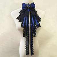Lolita Black Lace Bow Ties Court Style Elegant Fashion Women's Dress Shirt Bowtie Anime Cosplay Accessories Detachable Collars