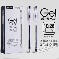4 Pcs/set 0.28mm Ultra Fine Gel Pen Creative Large Capacity Black Ink Signature Pen Student Writing Supplies Stationery Gifts