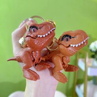 Tyrannosaurus Rex Biting A Hand Keychain - Creative Dinosaur Small Pendant for Couples' Schoolbag, A Small Gift.
