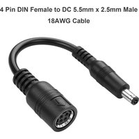 4 Pin DIN Female to DC 5.5mm x 2.5mm Male 18AWG Power Cable for CCTV Camera System Charger Adapter TV LCD CCTV Camera Printer