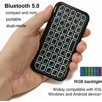 Mini Rechargeable Type-C Dual-Mode (Bluetooth + Wired) RGB Backlight Keyboard Pocket Portable 49 Keys for Tablets Smartphones