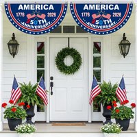 2PCS 250th Anniversary American Flag Garden Hanging Banner Independence Day Style Decorative Family Courtyard Accessory