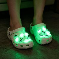 14Pcs Luminous Dinosaur Shoe Charms Glow In The Dark Croc Charms For Boys Kids Party Favor DIY Shoe Bag Bracelet Decoration