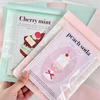 5Pcs INS Cute Macaron Color Transparent Window Roll-edge Storage Bag Kpop 3-inch Photocard Packing Pocket Girl Gift Package Bag