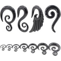 Alisouy 2PCS Acrylic Spiral Goat Horn Snail Ear Plugs Stretcher Expander Tunnels Tapers Guages Earrings Body Piercing Jewelry