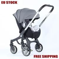 NOUVEAU Poussette Bébé 4 en 1 Multifonctionnelle, Poussette Nouveau-né Pliable, Siège de Type Panier, Poussette de Voyage Légère, Siège Auto