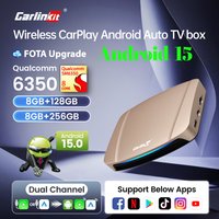 8+256GB/128G Carlinkit CarPlay Android Auto Ai Box Android 15 Ultra Wifi5.8G Wireless TV Box Support GPS Youtube Netflix QCM6350