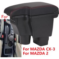 For MAZDA CX-3 Armrest Retrofit For Mazda 2 Skyactiv Version cx3 Car Armrest Storage Box Car Accessories Interior Details USB
