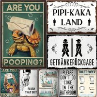 Vintage Metal Tin Sign 8x12 Inch Retro Bathroom Wall Decor Home Toilet Sign