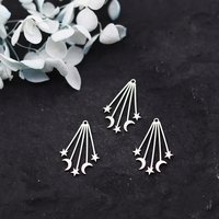 3pcs Stainless Steel Star Moon Charms Pendant For Necklaces Earrings Wholesale Charms For DIY Jewelry Making