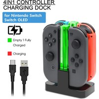 4 In 1 LED Charger Stand Dock Station Indicater for NS Switch NS for Joy-Con Controller Stand Holder Charging Dock Station
