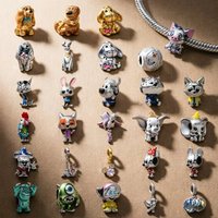 New Original Charms DIY Women Jewelry Gifts Pixar Monsters Moana Pua The Pig Heihei Mickey Mouse Beads Fit Bracelets Accessories