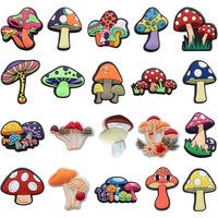 1-20pcs New Arrivals Mushroom Shoe Charms for Accessories Charms Clogs Bubble Slides Shoe DIY Shoe Decoration Kids Party Gift