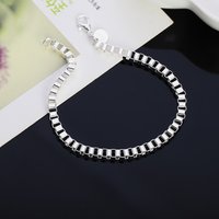 Fashion Fine 4MM Box Chain 925 Sterling Silver Bracelet For Man Woman Popular Brands Noble Jewelry Designer Party Gifts