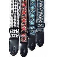 Miwayer Colorful Embroidered Print Guitar Strap Adjustable Length for Folk Guitar Bass Ukulele Stage Performance Accessory