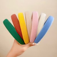 Colorful Spong Linen Headdress Simple Basic Face-Washing Headband Temperament Hoop Wide Hairband Hair Bundle Hair Accessories
