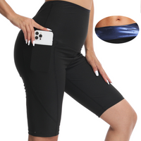 Women's Sauna Sports Pants fitness Training Sweatpants Pocket Style High Waist Hip Lifting And Belly Tightening Yoga Pants
