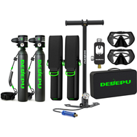 DEDEPU 0.5L High-Pressure Aluminum Diving Tank Set (5-15 Minutes) - Valve+ Bag+ Mask + Rope+ Manual Pump+ Adapter