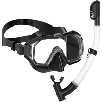 Snorkel Mask Set Scuba Diving Swimming Goggles 3 Windows Panoramic Wide View HD Dry Top Anti-Leak Anti-Fog For Adults and Kids