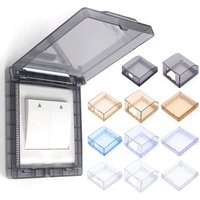 1 pcs 86 Type Self-Adhesive Wall Socket Waterproof Box Electric Plug Cover Wall Switch Protection Cover Socket Splash-Proof Box