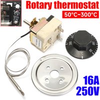 Thermostat 16A 50-300℃/30-110℃ Degrees Celsius Knob Swith DIY Mini Temperature Controller NO NC for Electric Oven Heaters